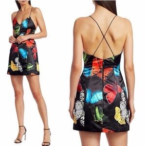 Alice + Olivia Satin Butterfly Mini dress 🦋